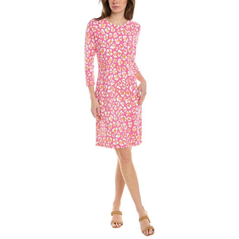 J. McLaughlin Vibrant Pink and White Patterned Maxi Dress